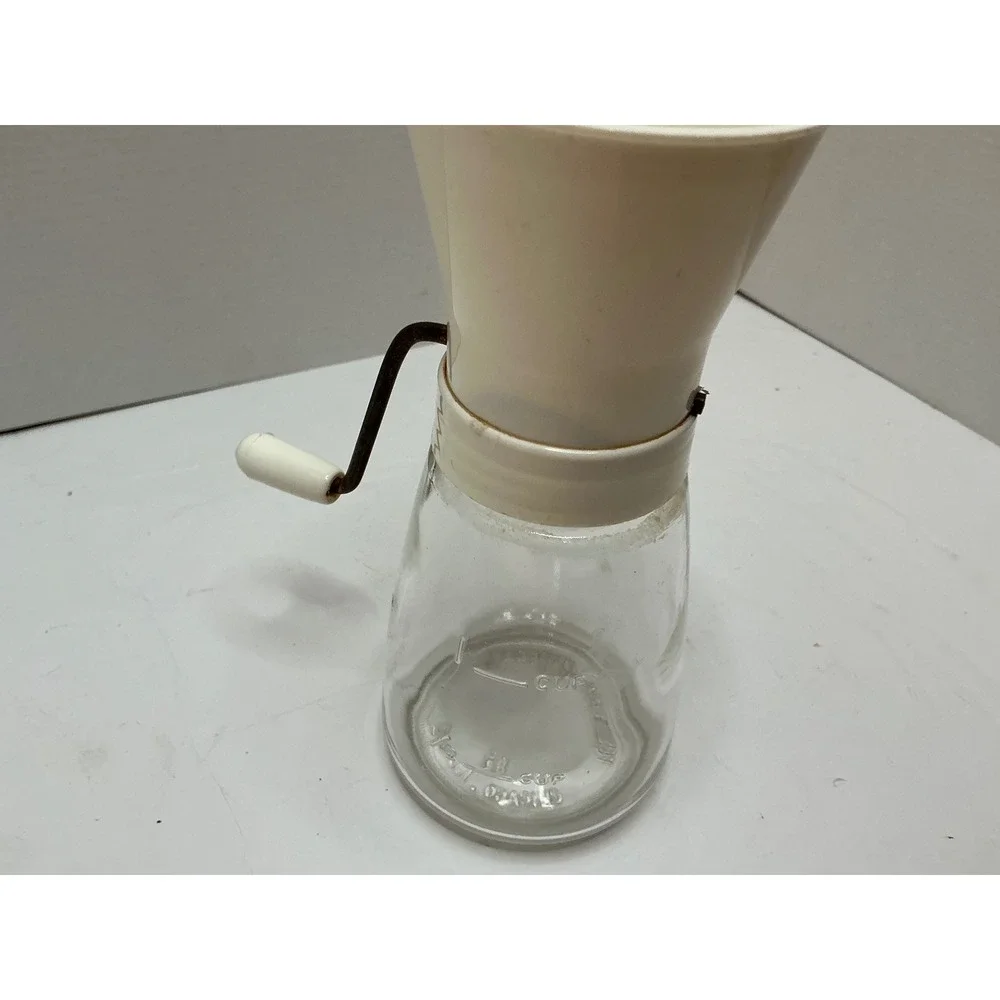 Federal Housewares Vintage Coffee Grinder Manual Hand Crank Glass‎ Jar Cream 8